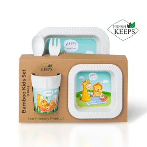 ست سرو غذای کودک فرشکیپس مربع 5 تکه 10 ست سرو غذای کودک فرشکیپس مربع 5 تکه - طرح 10