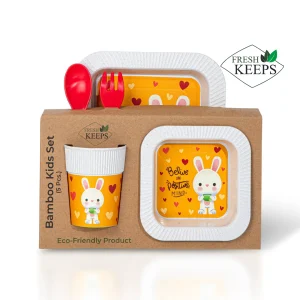 ست سرو غذای کودک فرشکیپس مربع 5 تکه 12 ست سرو غذای کودک فرشکیپس مربع 5 تکه - طرح 12