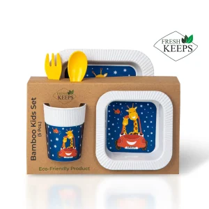 ست سرو غذای کودک فرشکیپس مربع 5 تکه 3 ست سرو غذای کودک فرشکیپس مربع 5 تکه - طرح 3