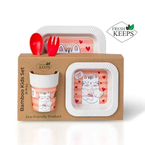 ست سرو غذای کودک فرشکیپس مربع 5 تکه 5 ست سرو غذای کودک فرشکیپس مربع 5 تکه - طرح 5