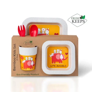 ست سرو غذای کودک فرشکیپس مربع 5 تکه 7 ست سرو غذای کودک فرشکیپس مربع 5 تکه - طرح 7