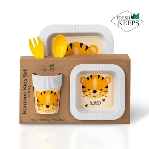 ست سرو غذای کودک فرشکیپس مربع 5 تکه 8 ست سرو غذای کودک فرشکیپس مربع 5 تکه - طرح 8