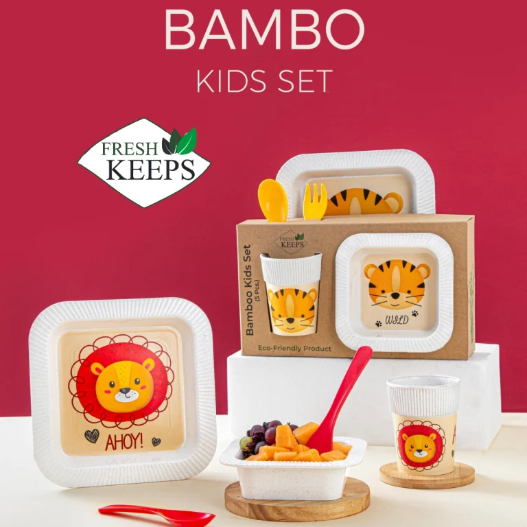 ست سرو غذای کودک فرشکیپس مربع 5 تکه