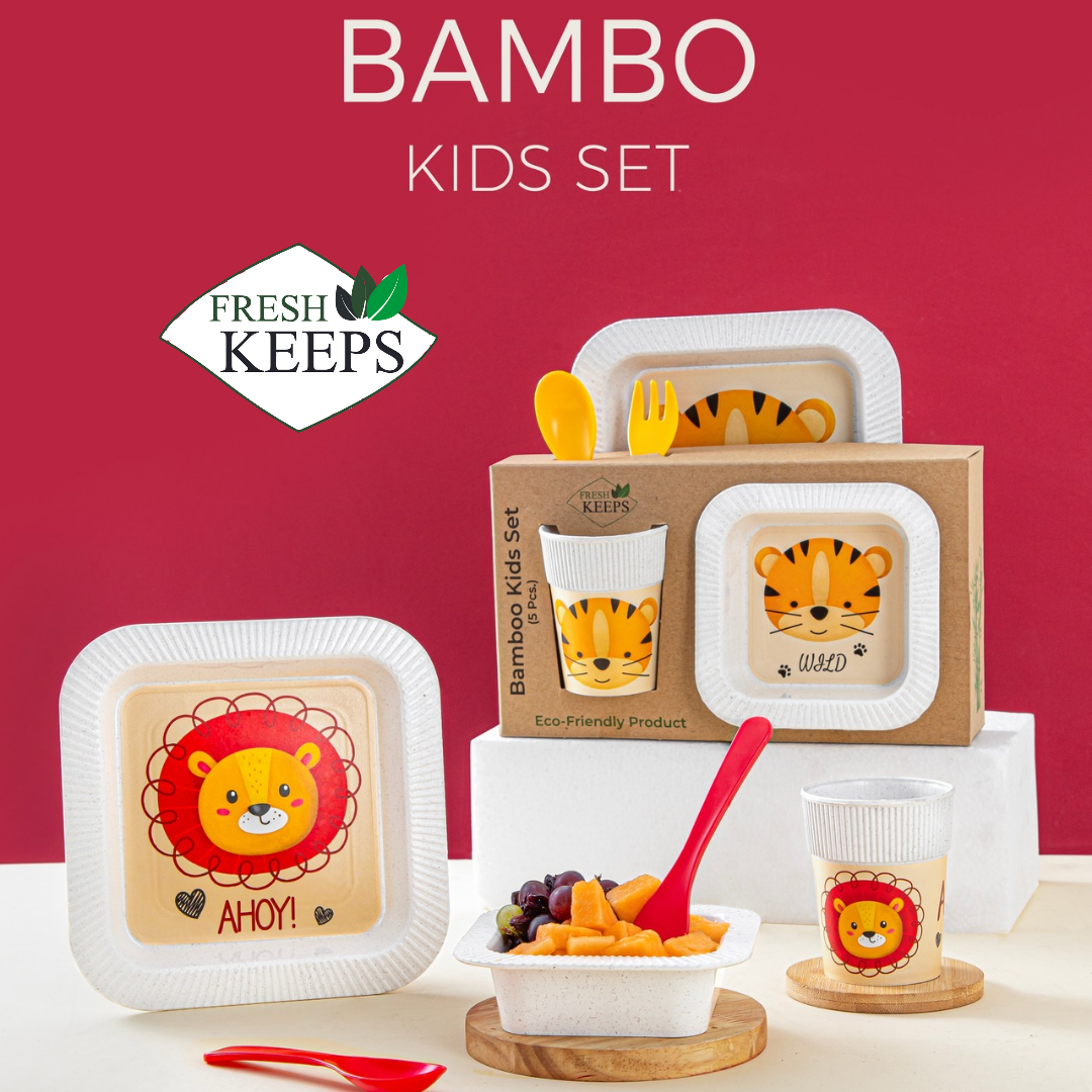 ست سرو غذای کودک فرشکیپس مربع 5 تکه