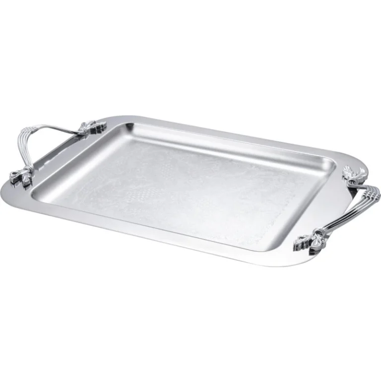 سینی استیل سلینا مدل 9213 مستطیل سایز بزرگ طرح برگ