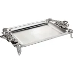 سینی استیل سلینا مدل 9216 مستطیل سایز بزرگ پایه دار