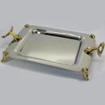 سینی استیل سلینا مدل 95421 مستطیل سایز بزرگ پایه دار