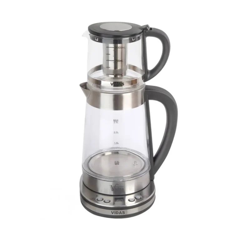 چای ساز ویداس مدل VIR-2086 روهمی با کتری شیشه ای